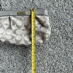 Coach  Shantung Pleated Grey‎ Wristlet Bag Silver Accents Photo 9