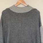 Vera Wang Simply  gray color block mock neck rib cable knit pullover sweater XL Photo 4