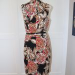 Trina Turk  Spellbound Belted Dress Red Black Tan Floral Size 4 Photo 4