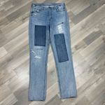 American Eagle  Vintage High Rise Slim Distressed Patch Straight Leg Jeans 10 Photo 2