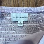 Lost + Wander  NWOt Sivan peplum purple tie shoulder tank size L Photo 3