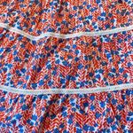 J.Crew red floral smocked waist lace tiered skirt size large Red Photo 8