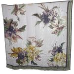 Vince Camuto watercolor floral chiffon large square scarf pink green purple 43” Photo 1