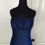 DARK BLUE GLITTER RUCHED FRONT LONG DRESS Photo 1