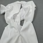 ZARA  Blazer Dress S White Twist Cutout Short Sleeve Collared Mini Fit Flare Zip Photo 5