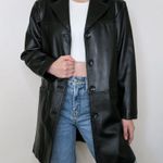 Cabela's Vintage 90s Cabela’s Black Leather Blazer Trench Coat Photo 1