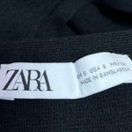 ZARA Women's Black Rib Knit Sleeveless Racerback Pullover Crop Tank Top Size S Photo 2