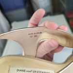 Diane Von Furstenberg  Julia Suede Women 9 Slingback Platform Heel Beige Gold DVF Photo 7