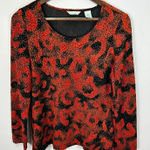 Laura Ashley Laura Ashley Top S Red Black Metallic Animal Print Y2K Goth Glam Indie Sleaze Photo 0