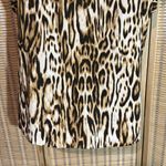 Chico's Shades of Brown Leopard Print Cap Sleeve Round Neck Top Blouse Small 1 Photo 10