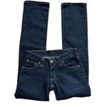 Devinbirds by Nudie Dark Wash Low Rise Birds Bootcut Dry Denim Jeans Size 27 Blue Photo 1