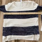 GAP Sweater Womens Size Small Blue Pullover Striped Long Sleeve Minimalist Cozy Photo 3
