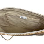 Vintage Pink Floral Hand Painted Woven Wicker Purse Pocketbook Bag Photo 4