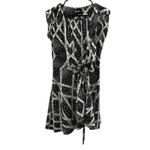 Yumi Kim 9-5 100% Silk Black & White Dimond Geometric Wrap Mini Dress Size S Photo 2