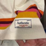 Talbots Cute creamy stripe heavyweight long sleeve top cotton multicolored rainbow Photo 5