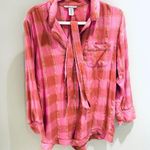 Victoria's Secret Romper Pajama Set Plaid Pink Gold Sleepwear Medium Photo 0