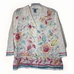 Koret Floral Blouse Shirt Button Dainty Cottagecore Coastal Embroidered Boho PL White Size undefined Photo 0