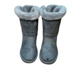 UGG ‎ Australia Gray Suede Leather Sheepskin Shearling Bow Back Boots US 7 EU 38 Photo 9