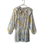 Current Air Anthropologie  Dress Women's Size M Blue Yellow Long Sleeve Boho NWT Photo 1