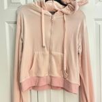 Boohoo Pink Velvet Zip Up Hoodie  Photo 2