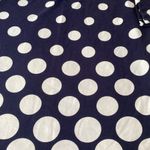 Crown & Ivy Split Neck Navy Blue White polka Dot 3/4 Sleeve Stretchy Dress Sz L Photo 3