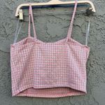 Houndstooth Just Polly Pink  Crop Top Size L Photo 1