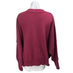 Free People  Red Maroon Long Sleeve Ribbed Knit Mock Neck Sweater Top Size S Photo 1