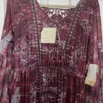 One World  Printed V-Neck Maxi Dress berry color L(P2P 22-25”) NWT Photo 9