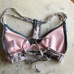 Xhilaration  Triangle Pink and Green Boho Bikini Top Sz S Photo 1