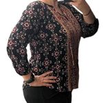 Mason & Belle X-SMALL Black Axelle Tie Front Top - Stitch Fix Boho Bead Detail Photo 3