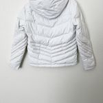 Spyder [] White Winter Puffer Ski Snowboard Jacket Hooded Rainbow Seams Size 4 Photo 5