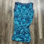 BCBGMAXAZRIA Womens Tunic Top Size Small Cyan Combo Draped Blue Multi Sleeveless Photo 1