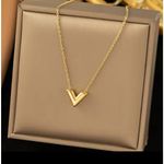 Boutique V Necklace Gold Filled Pendant Chain‎ Fashion Jewelry Photo 8