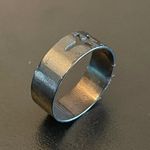 Hollow airplane black stainless steel ring size 8 Photo 1