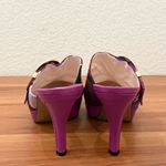 Emilio Pucci Firenze Purple Multicolor Corduroy Platform Heeled Mules Size 38.5 Photo 5
