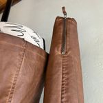 Max Studio Faux Leather Jacket Size M Brown Half Zip Moto Crop Rock Edgy Photo 5