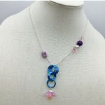 Handmade Artistic Jewelry Set “Circular “ By Haobalabu Blue Tone Multicolor Gemstones Photo 1