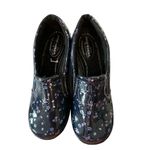 Easy Works Leeza Women's Slip Resistant Clog Work Shoes Navy Floral Size 9 Blue Photo 3