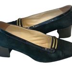 Vintage Bally Black Suede Leather Heels Shoes 7 37.5 Italian Designer Photo 1
