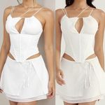 House Of CB HOUSE‎ OF CB Orla White Chiffon Strappy Corset NWOT size XS Photo 1
