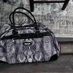 Kathy Van Zeeland  Rolling Overnight Bag w/pullout handle Gray/Black Python Print Photo 8