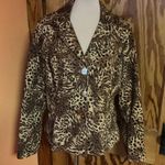 Joan Rivers Animal Print Jacket Brown Size L Photo 4