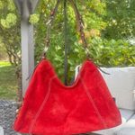 Dooney & Bourke red suede large shoulder/hobo Photo 5