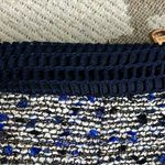 J.Crew  Womens Front Zip Navy Blue Metallic Tweed Front Zip Mini Skirt Photo 14