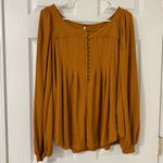 Free People  Devin Henley Thermal Long Sleeve Top Autumn Pearl Size Small Yellow Photo 1