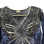 Chico's  Rhinestone Tie Dye Flared Sleeve Top Womens Size 1 M / 8 Multicolor Photo 3