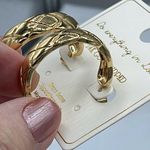 Do Everything In Love NWT 14K GP “ gold plated  “ Coco quilt hoops Photo 6