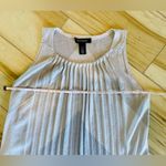 White House | Black Market Sz S White/Gold/Silver Sleeveless Pleated Knit Blouse Photo 5