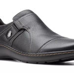 Clarks COLLECTION Womens Cora Poppy Slip On Comfort Dress Shoe Size 8 Black Wide Photo 0