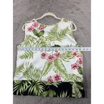 Kaudiana Hawaii Tropical Orchid Leaf Print Sleeveless Tank Top Women's M Rare White Size M Photo 3